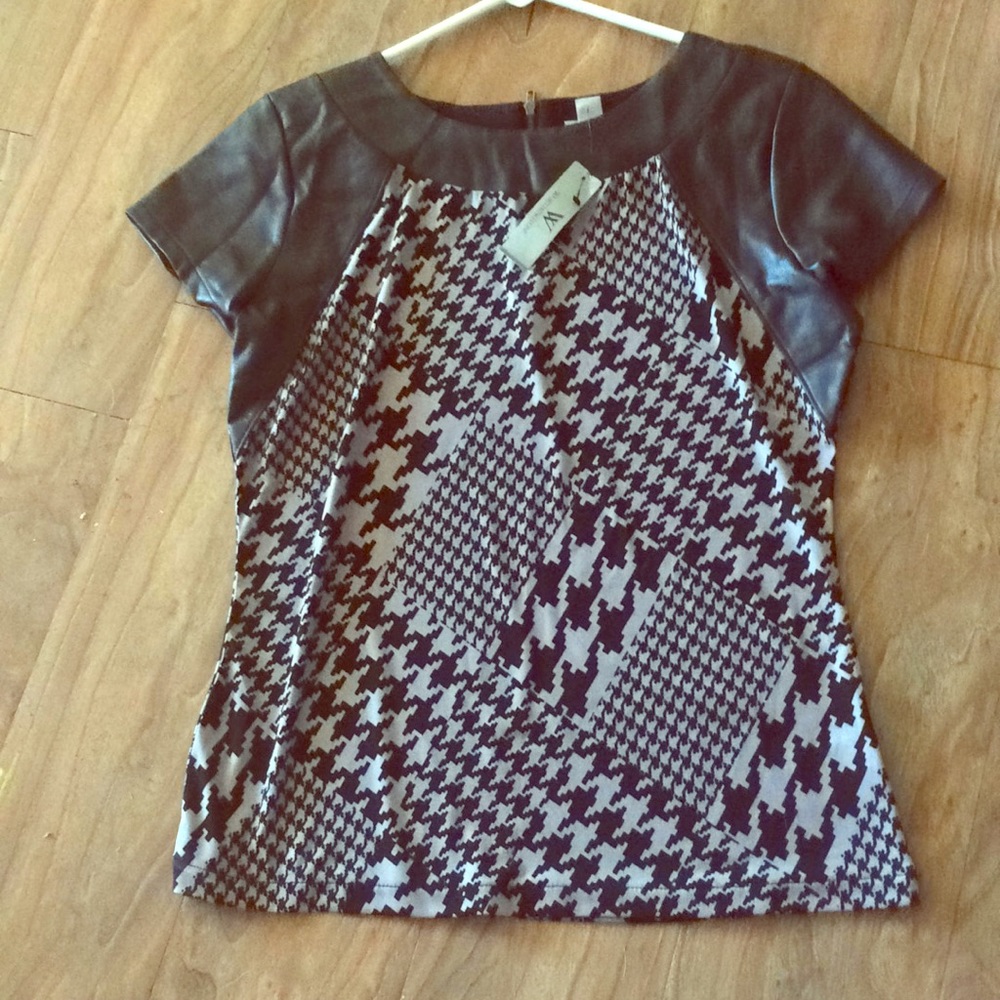 Faux Leather Cap Sleeve Shirt *3 for $20*